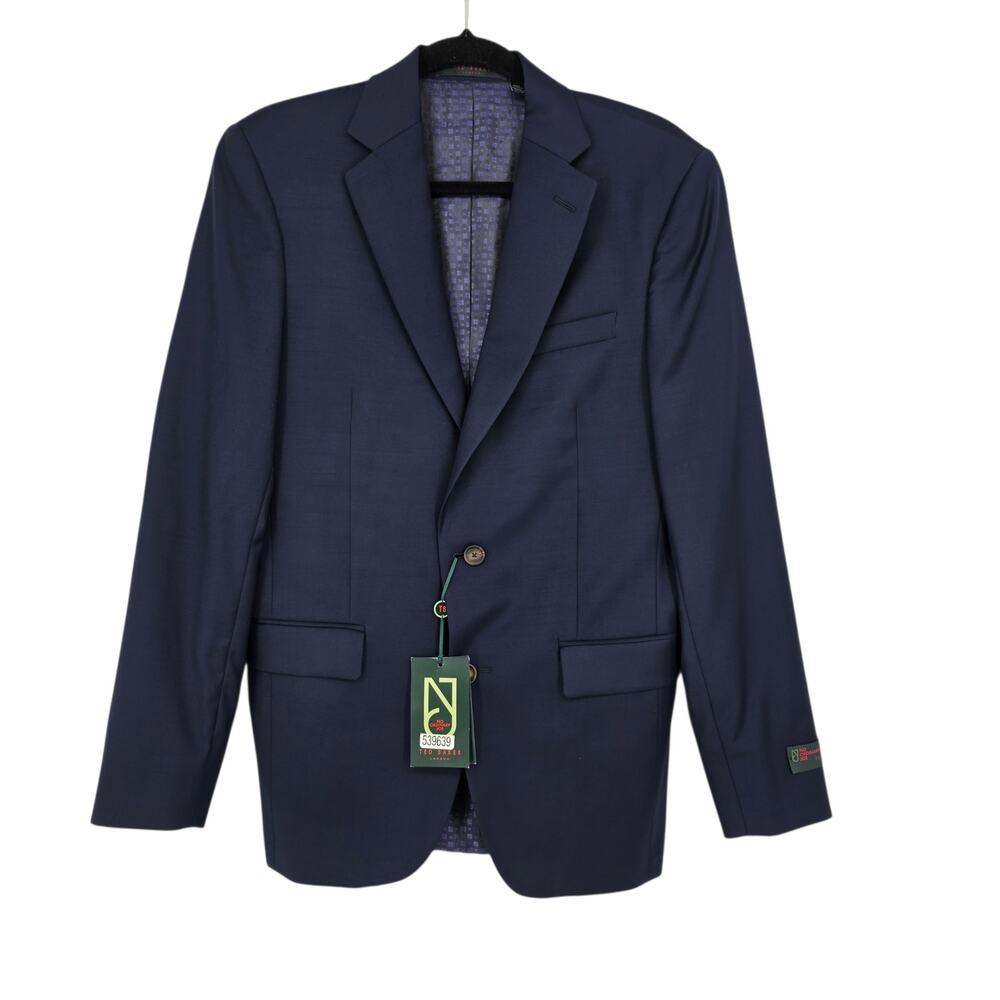 NWT Ted Baker London High Blue Jake CT No Ordinary Joe Wool Twill Blazer Sz 40R